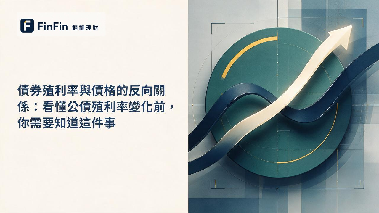 兩條方向相反的抽象曲線交叉排列,象徵債券價格與殖利率的反向連動關係,藍灰色調背景。