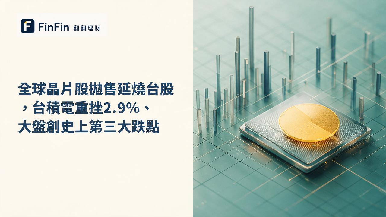 全球晶片股拋售延燒台股，台積電重挫2.9%、大盤創史上第三大跌點的 FinFin 編輯視覺