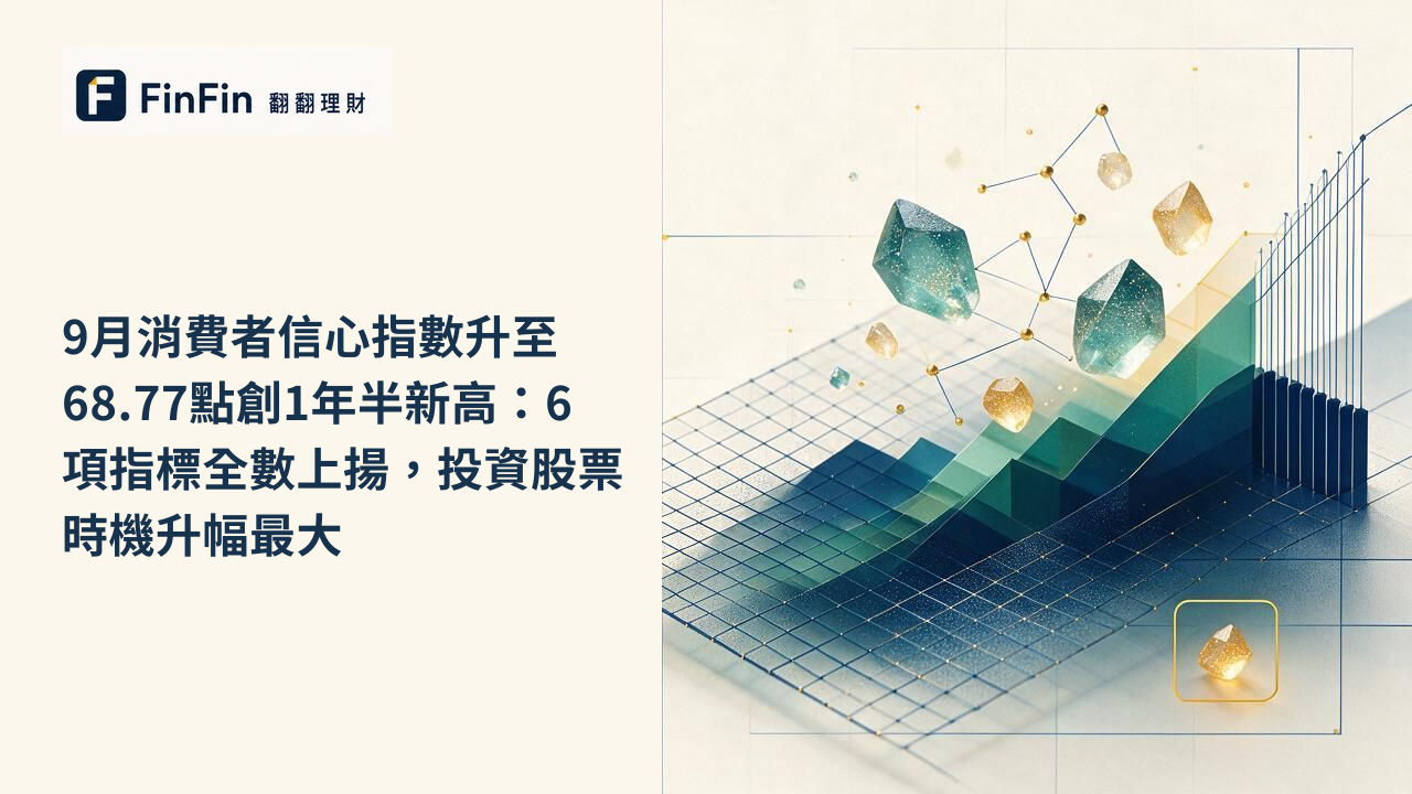 9月消費者信心指數升至68.77點創1年半新高：6項指標全數上揚，投資股票時機升幅最大的 FinFin 編輯視覺