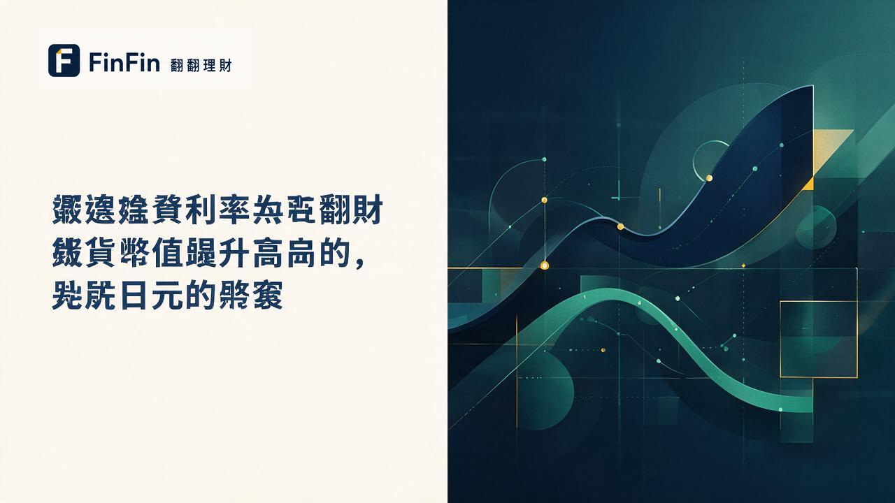 一條上升曲線與一條下降曲線交叉，象徵升息與貨幣走弱的反向背離關係